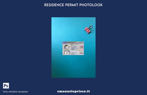 modello frontale photolook per carta di residenza norvegese in stile verificato